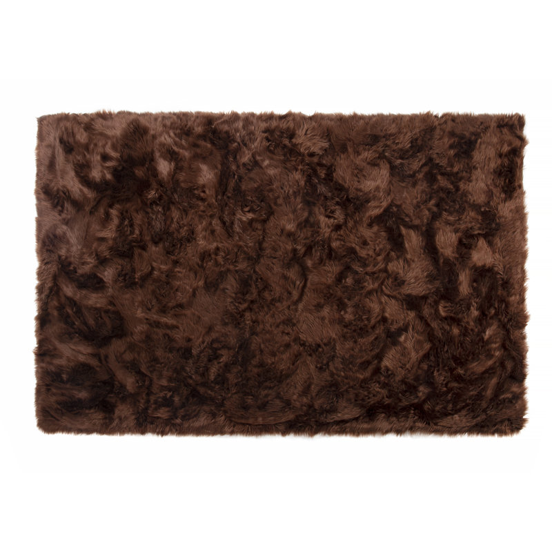 Walk On Me Luxurious Soft Faux Fur Sheepskin Brown Area Rug Wayfair